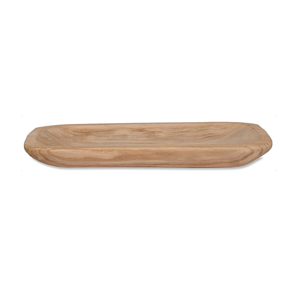 large wood platter side view