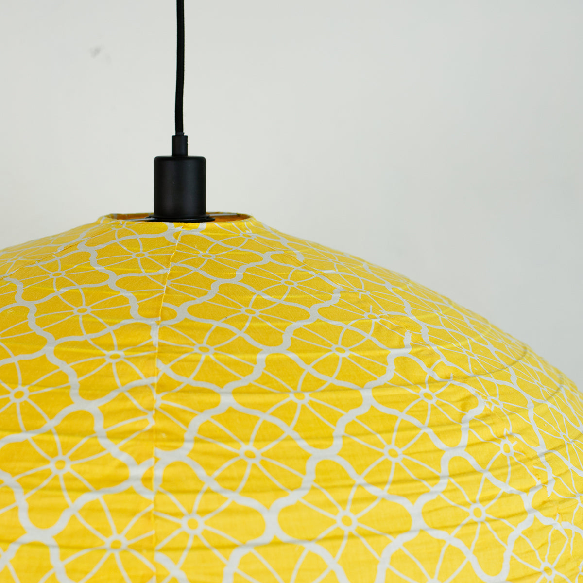 Yellow Lotus Cotton Oval Pendant Shade - 80cm - Mrs Robinson